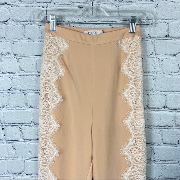 House of CB HOCB London Clarice Lace Pants Blush Pink Womens Size XS NWOT - Picture 2 of 12